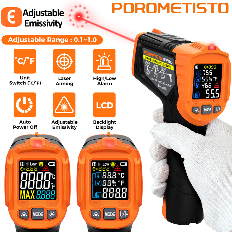 Industrial Infrared Laser - Thermomètre infrarouge -50~380C -50~800C Thermomètre numérique