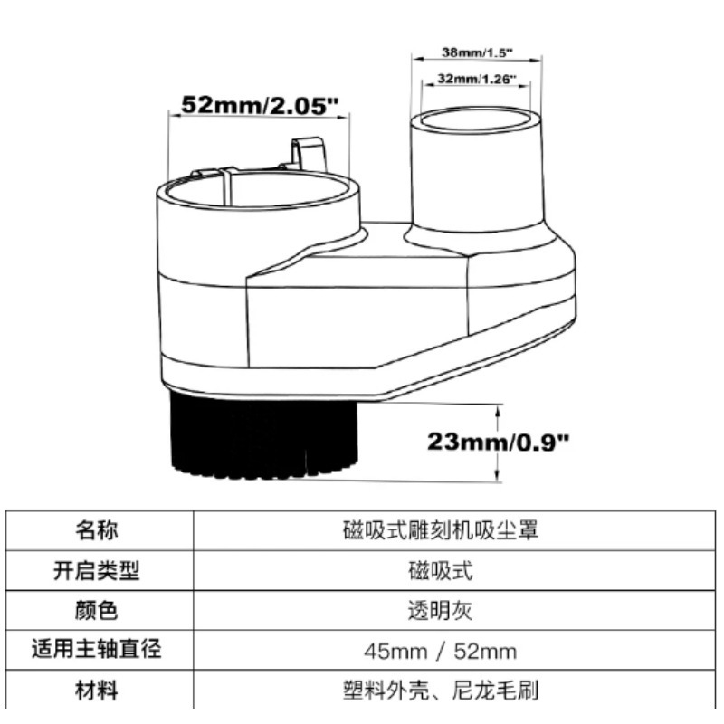 Capot anti-poussière CNC détac - Dust Shoe Cnc avis et prix